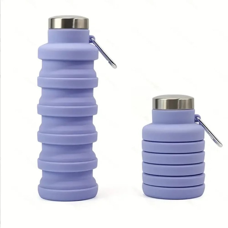 Collapsible Silicone Water Bottle BPAFree Foldable Travel Bottle For Hiking Everyday Hydration 8