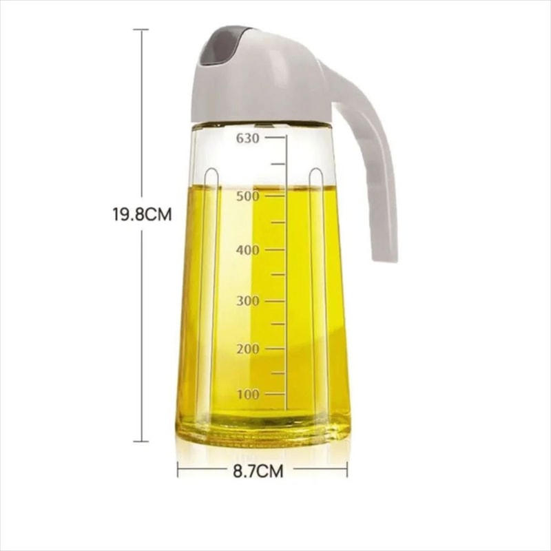 Auto Flip Glass Olive Oil Dispenser Bottle 630ml Leakproof OneHand Pour Oil Vinegar Dispenser 1