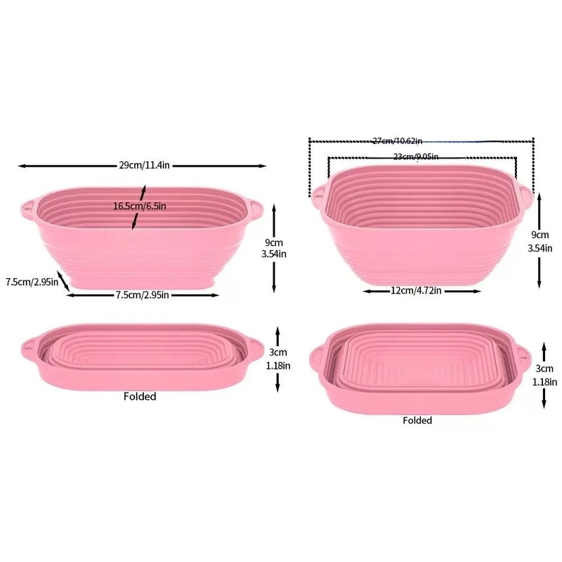 Silicone Collapsible Bread Proofing Basket For Sourdough Oval Dough Fermentation Baking Bowl 1