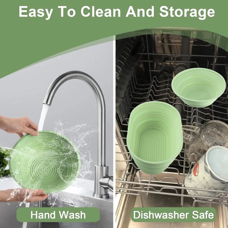 Silicone Collapsible Bread Proofing Basket For Sourdough Oval Dough Fermentation Baking Bowl 4