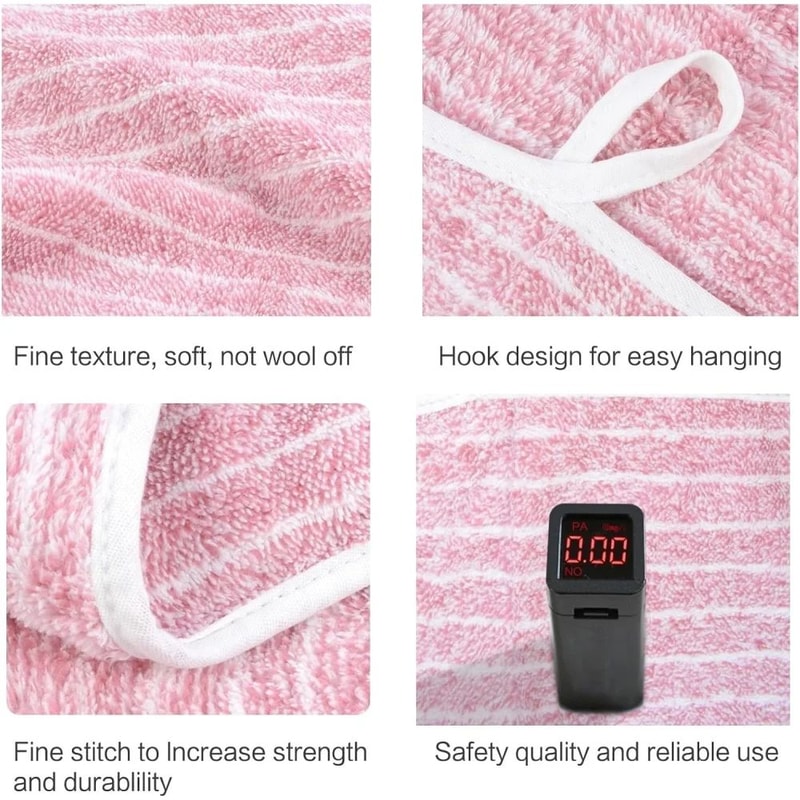 QuickDry Striped Bath Towel Ultra Absorbent Bathroom Spa Towel For Home Hotel And Salon 4