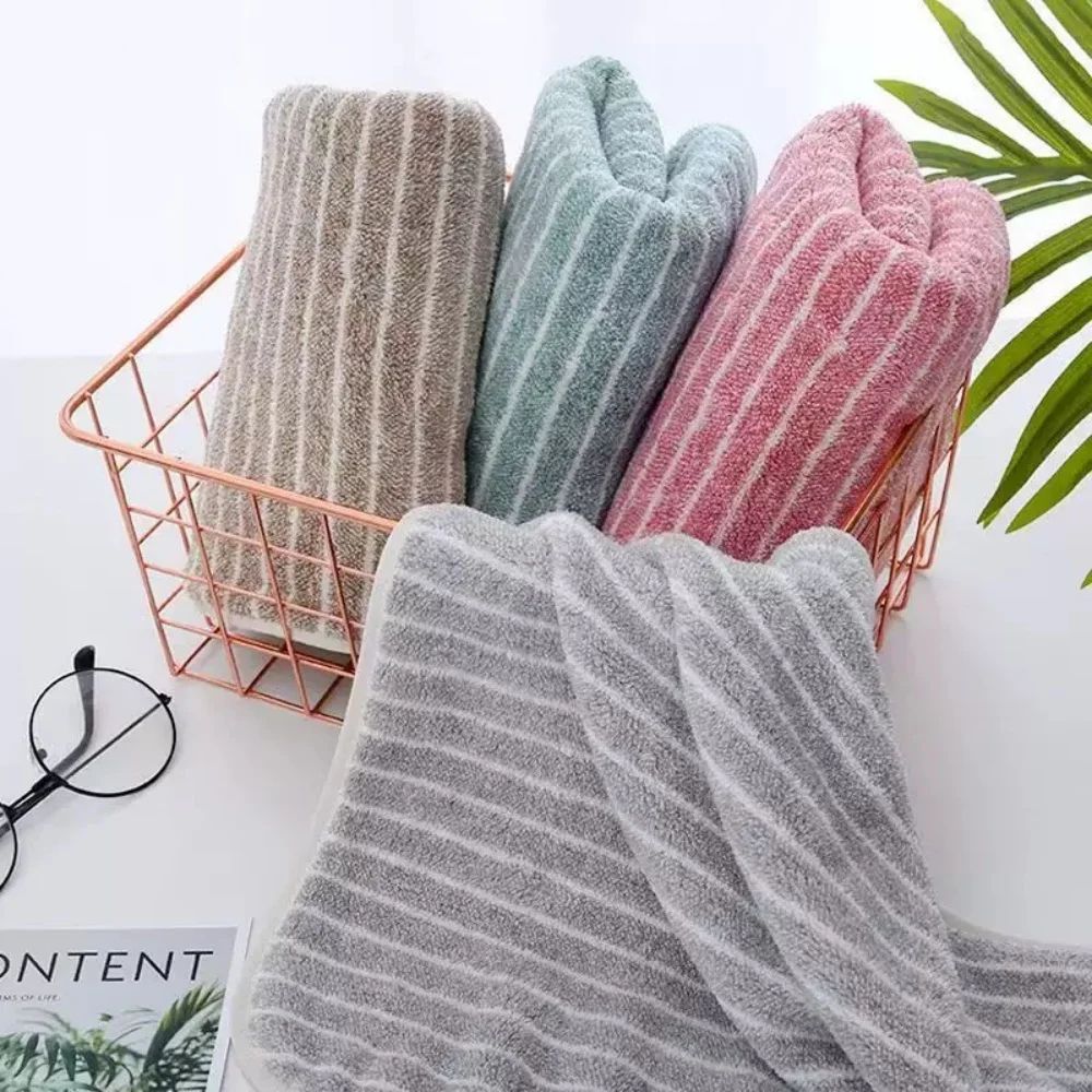 QuickDry Striped Bath Towel Ultra Absorbent Bathroom Spa Towel For Home Hotel And Salon 5