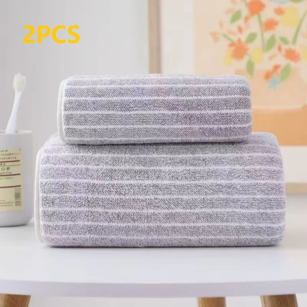 QuickDry Striped Bath Towel Ultra Absorbent Bathroom Spa Towel For Home Hotel And Salon 6