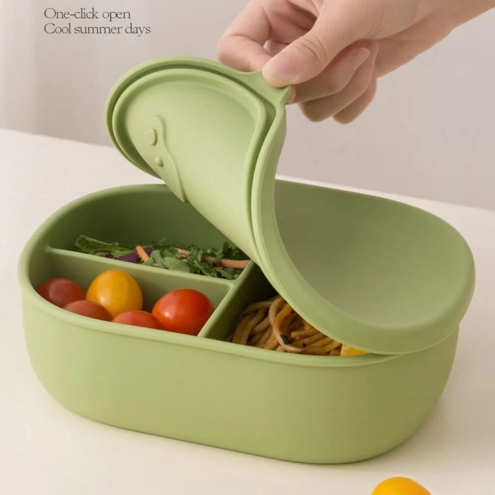 Silicone 1000ml Meal Prep Container MicrowaveSafe EasyClean Reusable Food Storage 3