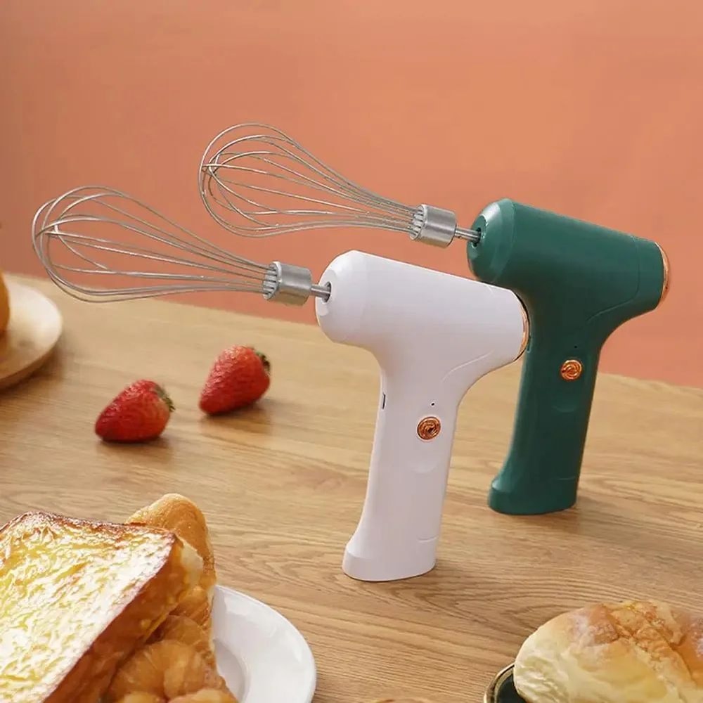 Cordless Hand Mixer Rechargeable Handheld Whisk 3Speed Electric Egg Beater For Pancakes Coffee Ba 3