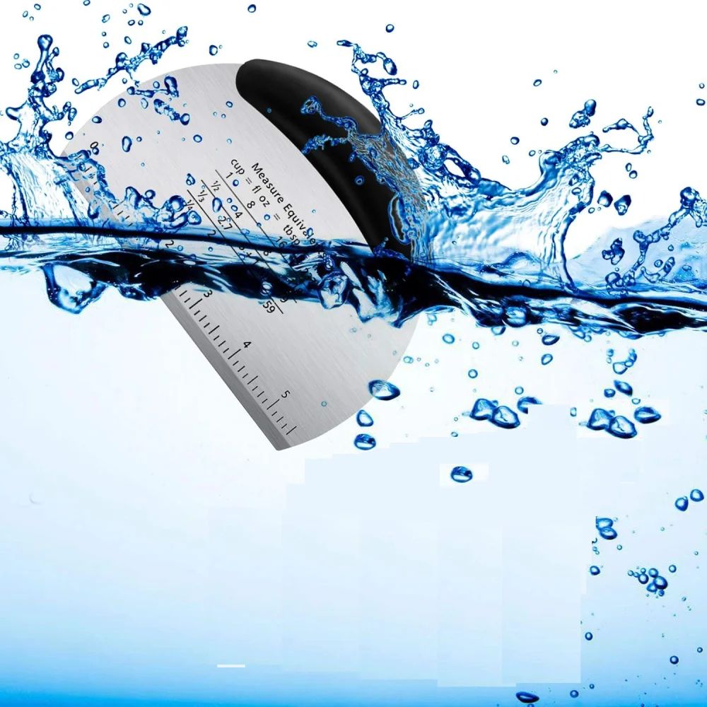 Stainless Steel Bench Scraper Pastry Cutter With Measuring Scale Precision Dough Baking Tool 5