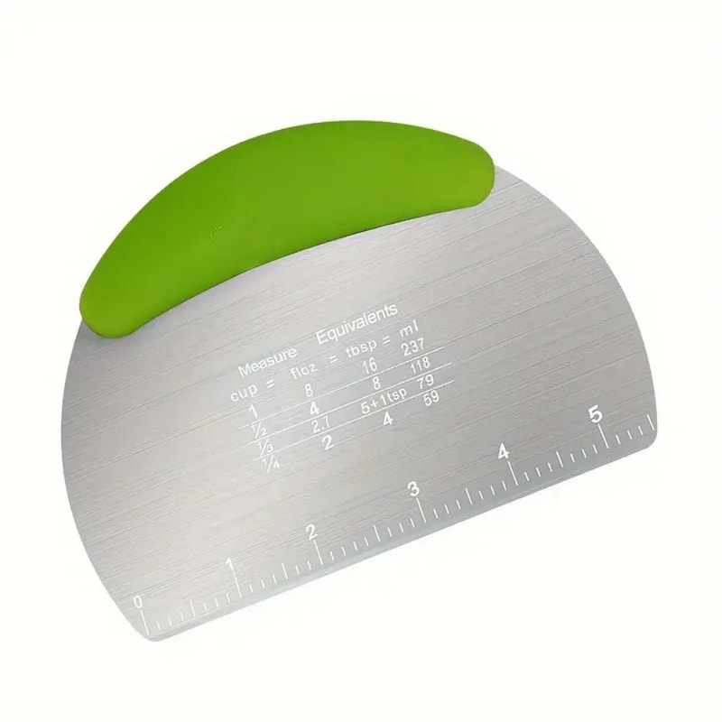 Stainless Steel Bench Scraper Pastry Cutter With Measuring Scale Precision Dough Baking Tool 8