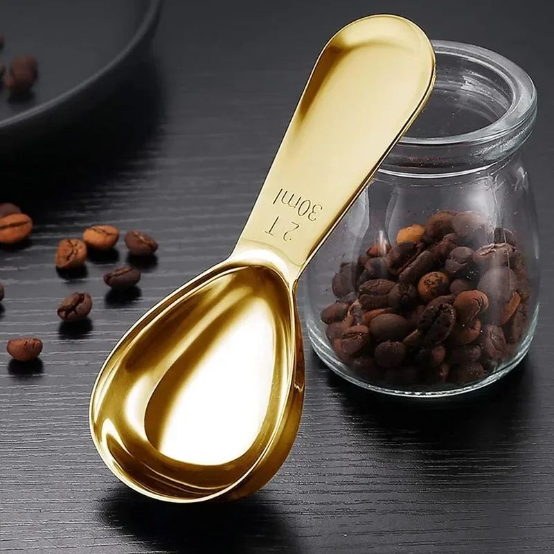 Gold Stainless Steel Coffee Scoop 1 Tbsp Coffee Measuring Spoon For Coffee Tea Baking 2