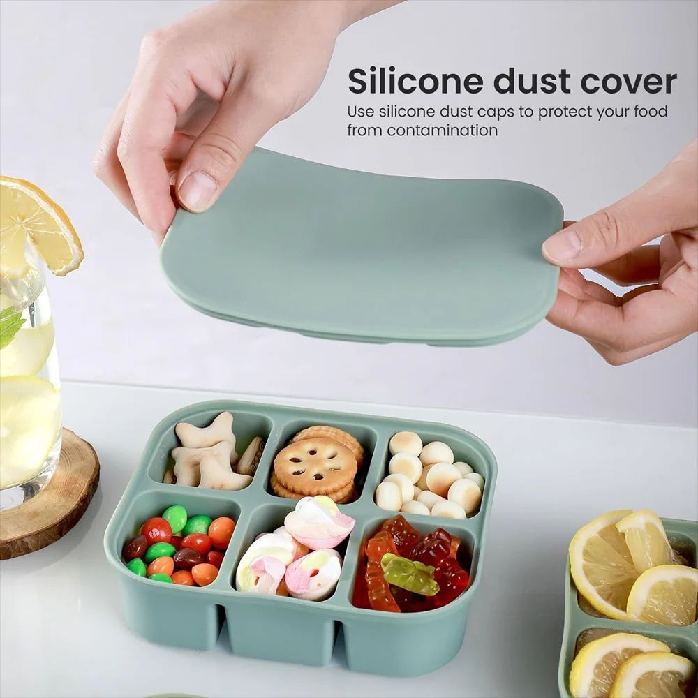 Stackable Large Silicone Ice Cube Tray With Lid EasyRelease Square Whiskey Ice Mold 5