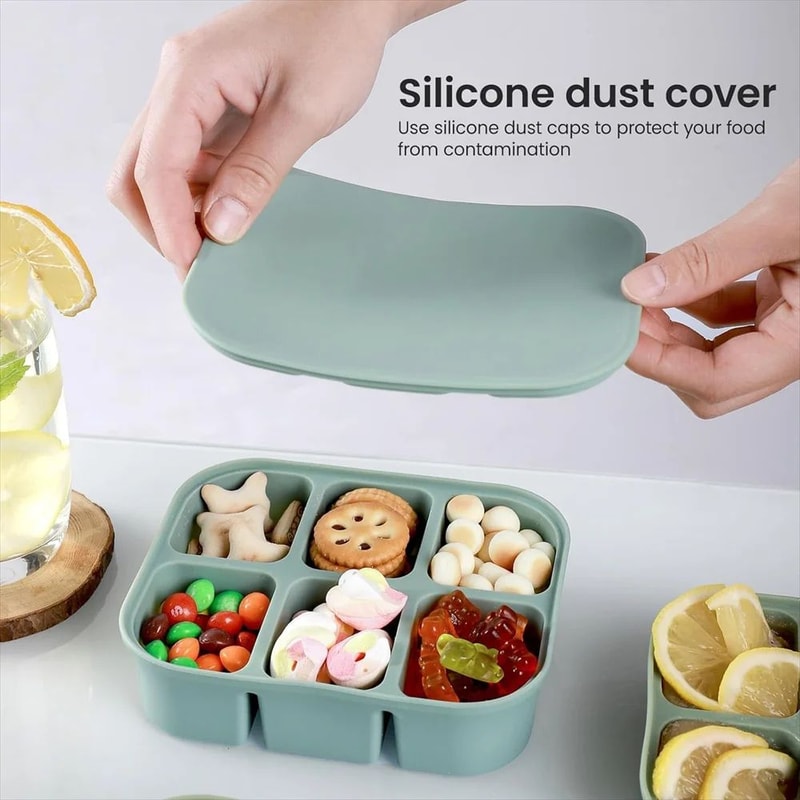 Stackable Large Silicone Ice Cube Tray With Lid EasyRelease Square Whiskey Ice Mold 5