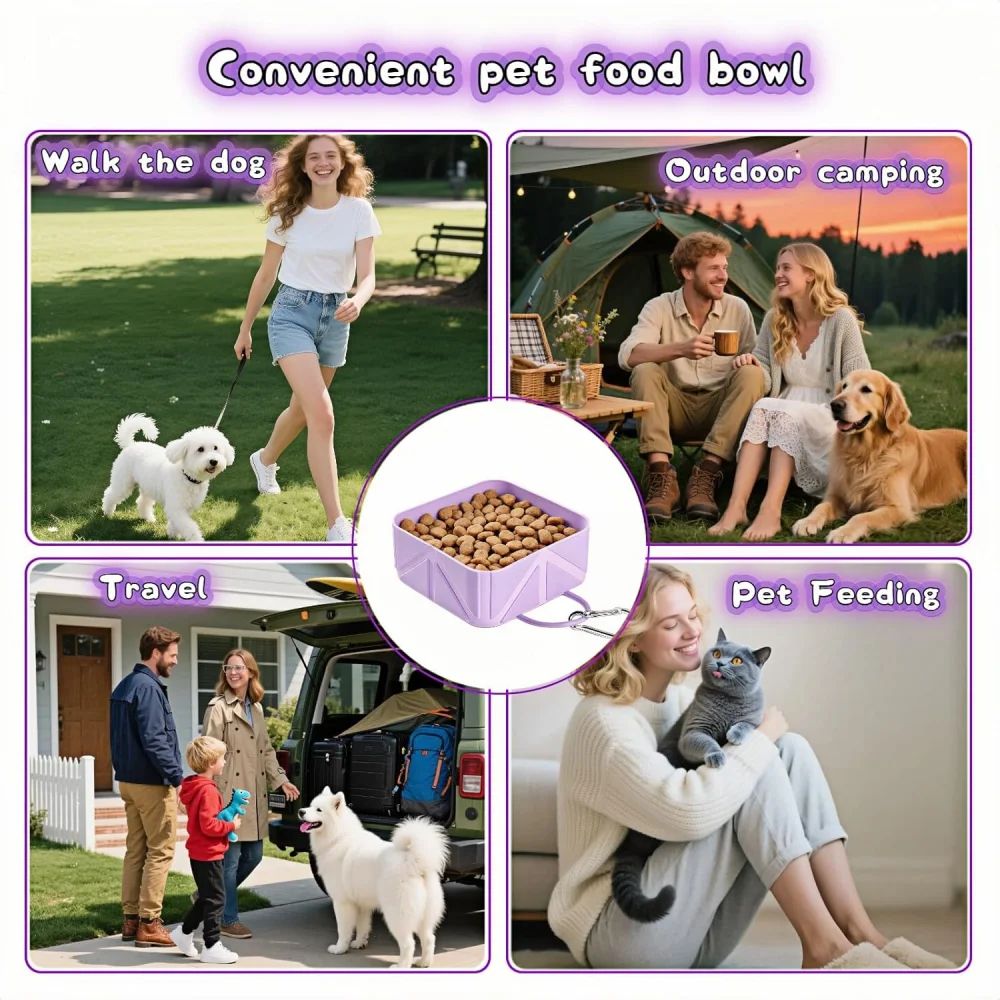 LockSafe Collapsible Dog Bowl Collapsible Dog Bowl For Travel Hiking Daily Walks 5