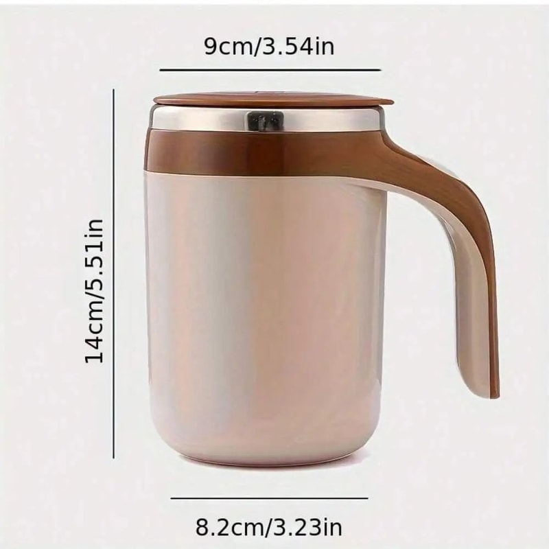 Stainless Steel SelfStirring Coffee Mug With Magnetic Mixer Rechargeable Travel Mixing Cup 1