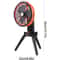 Rechargeable Camping Fan With Foldable Tripod 270 Auto Rotation LED Light 2