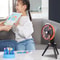 Rechargeable Camping Fan With Foldable Tripod 270 Auto Rotation LED Light 4