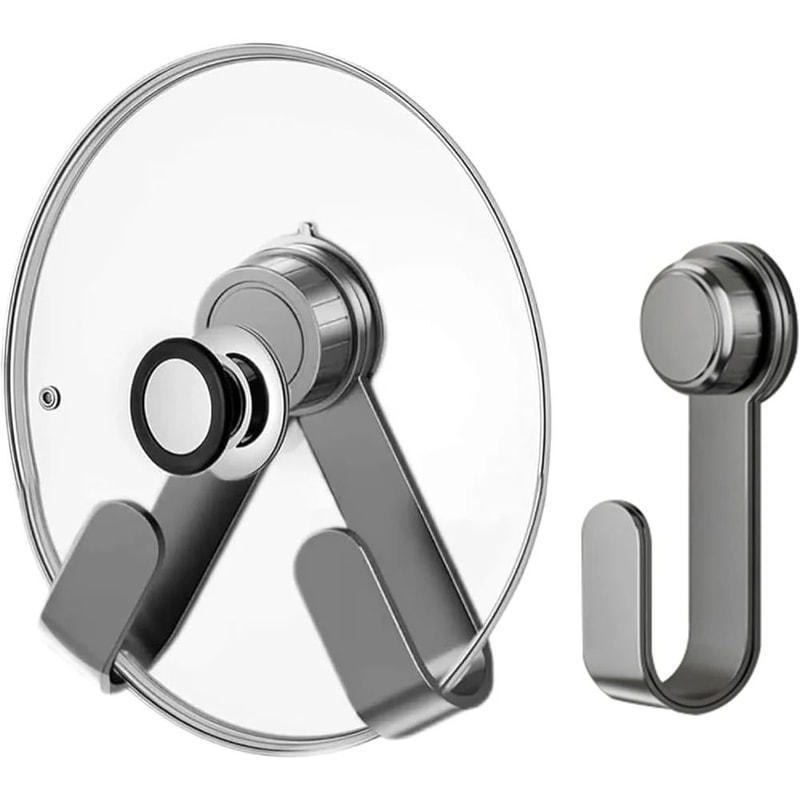 Rotating Pot Lid Organizer With Strong Suction Cups Adjustable Wall Mounted Pot Lid Holder For Lid 6