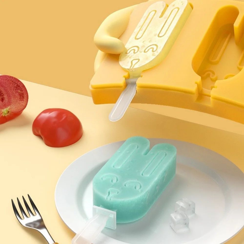Cartoon Animal Silicone Popsicle Mold Set Mini Reusable Ice Cream Molds With Lids For DIY Frozen T 4