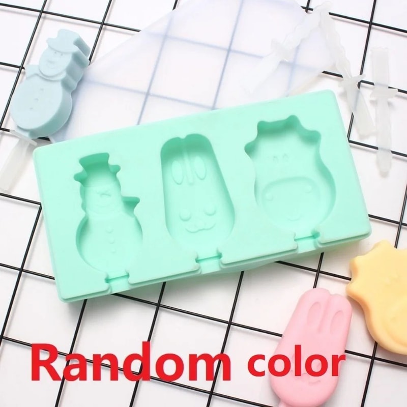 Cartoon Animal Silicone Popsicle Mold Set Mini Reusable Ice Cream Molds With Lids For DIY Frozen T 9