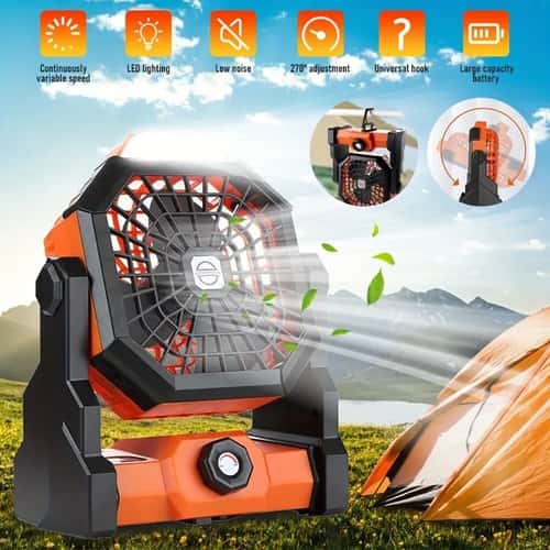Stay Cool Anywhere Portable USB Fan with Infinite Speed Control, Rechargeable Battery & LED Light