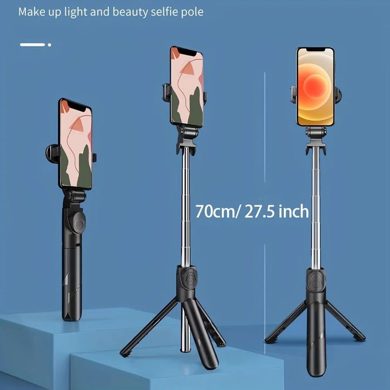 Retractable Selfie Stick Tripod With Wireless Remote Foldable Portable Phone Tripod For Travel Vl