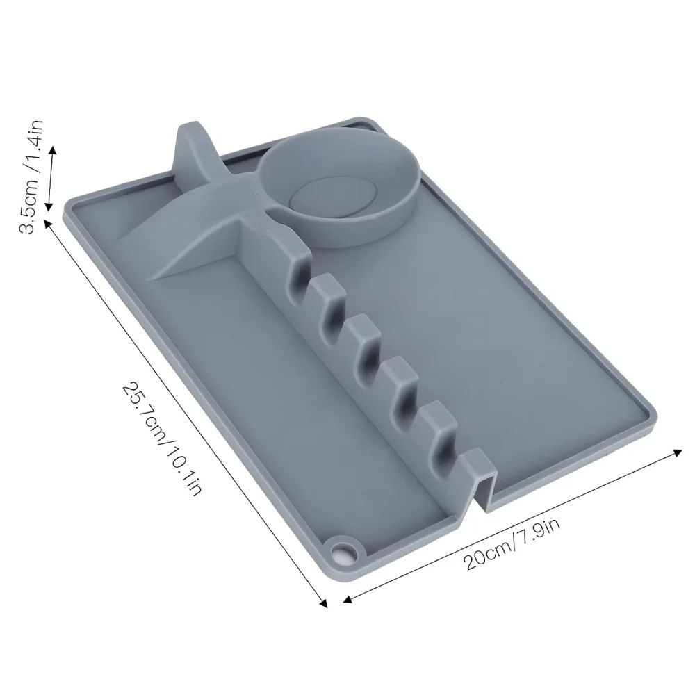 Silicone Spoon Rest With Drip Tray HeatResistant Utensil Rest For Stove Top 1