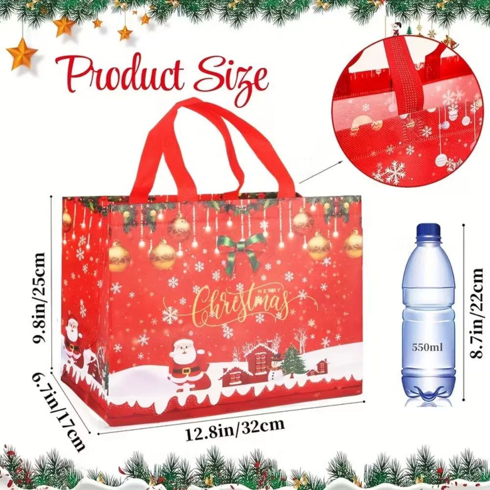 Reusable Christmas Gift Bags Set 126x98in Foldable Christmas Tote Bag With Handles For Holiday Gif 1
