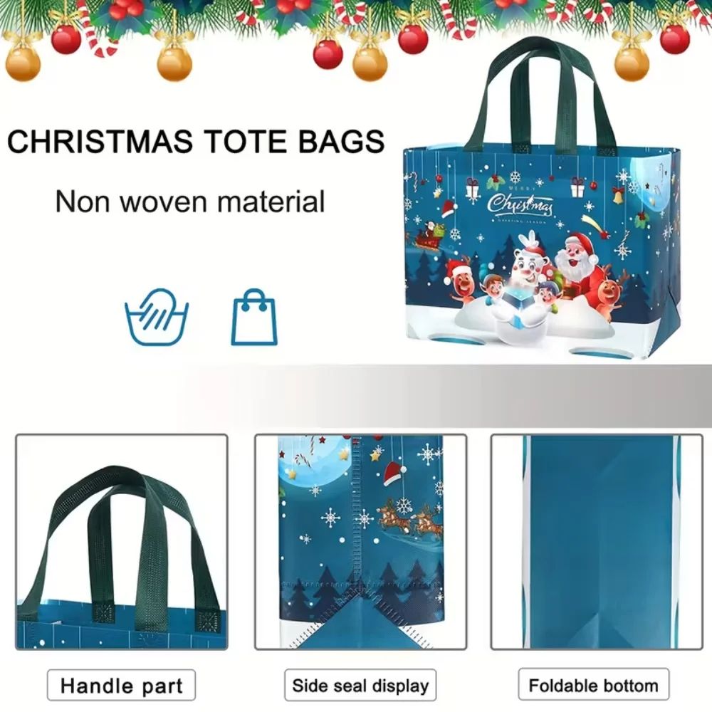 Reusable Christmas Gift Bags Set 126x98in Foldable Christmas Tote Bag With Handles For Holiday Gif 3
