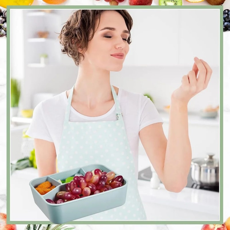 4Pack Silicone Bento Box Set LeakProof Divided Meal Prep Lunch Containers For Work Travel 4