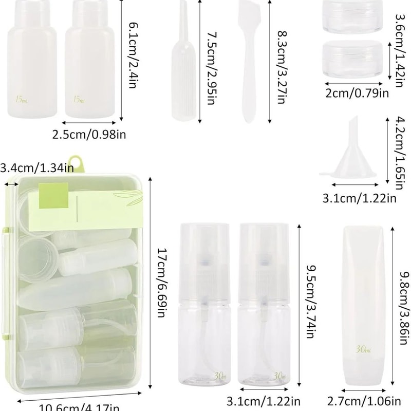 Leakproof Silicone Travel Toiletry Bottle Set Refillable Mini Squeeze Bottles For CarryOn Travel 1