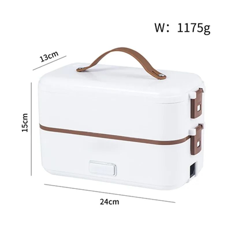 Premium Portable Electric Lunch Box Food Heater 08L DoubleLayer Stainless Steel Warmer 4