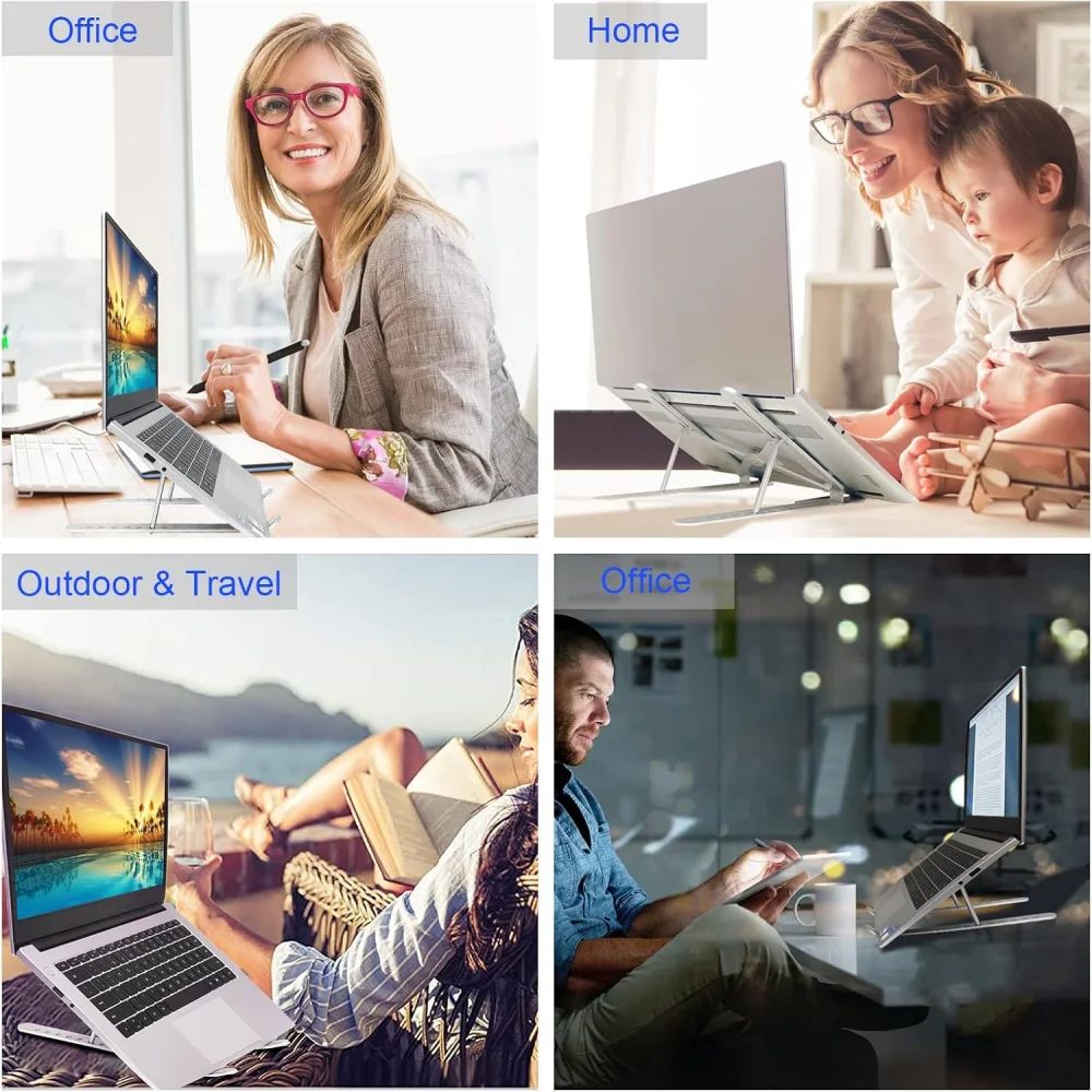 Ergonomic Adjustable Laptop Stand Foldable Portable Desktop Riser 4