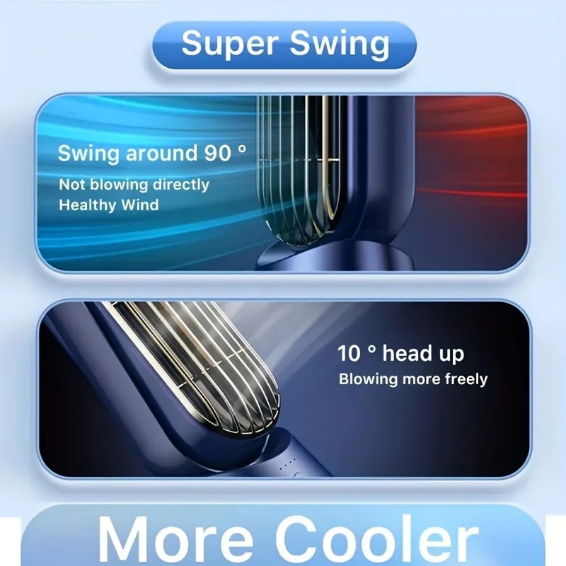 USB Desktop Tower Fan With LED Display 5Speed Quiet Desk Fan For Home Office Cooling 4