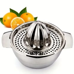 pro-press stainless steel manual citrus juicer – heavy-duty fruit press handheld lemon & orange squeezer