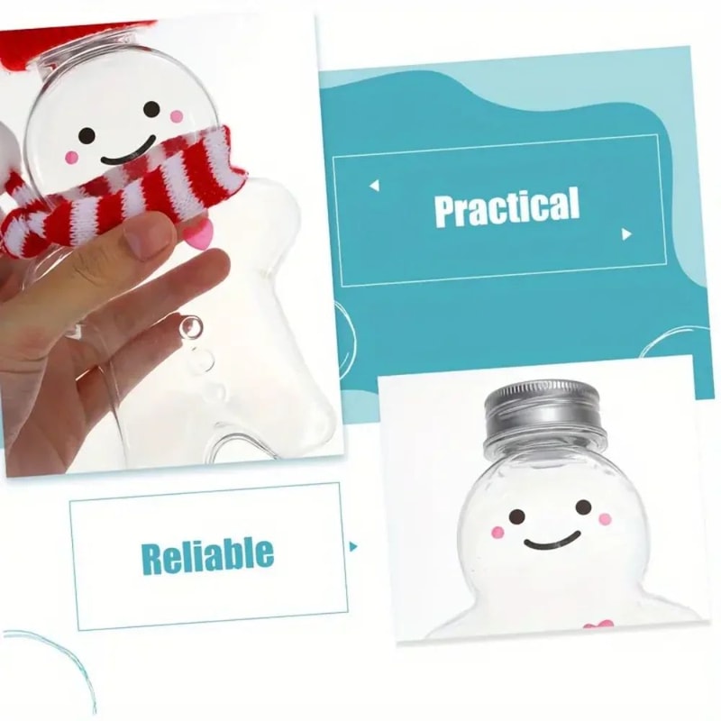 Gingerbread Shaped Reusable Drink Bottle 500ml Cute Holiday Beverage Container 2