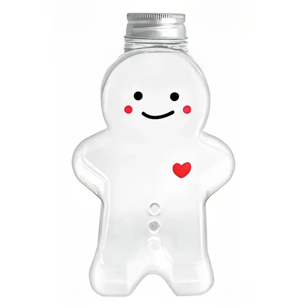Gingerbread Shaped Reusable Drink Bottle 500ml Cute Holiday Beverage Container 6
