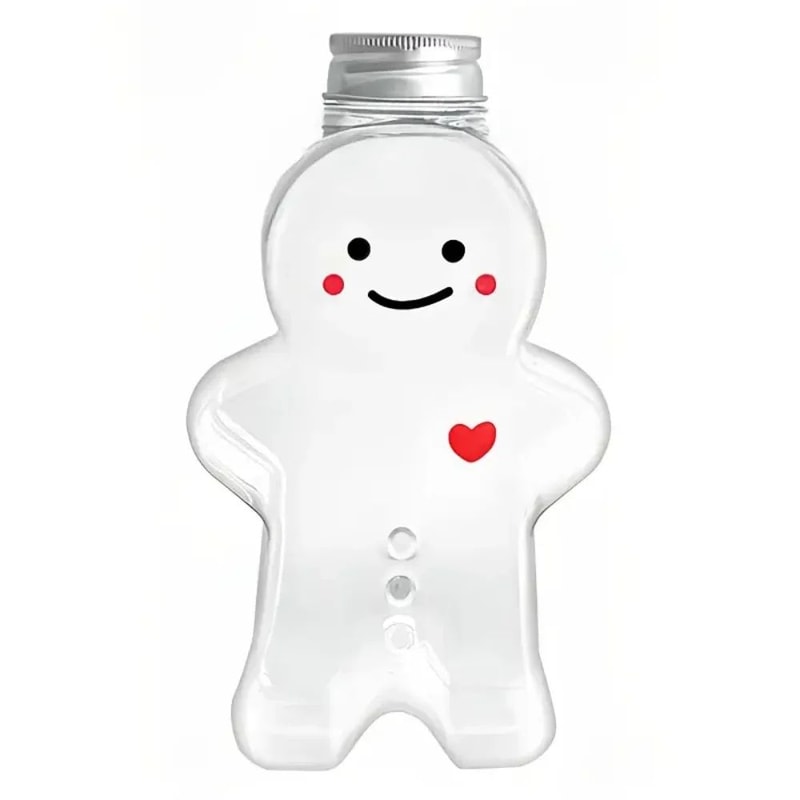 Gingerbread Shaped Reusable Drink Bottle 500ml Cute Holiday Beverage Container 6