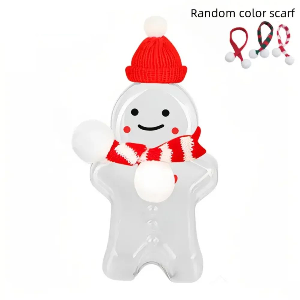 Gingerbread Shaped Reusable Drink Bottle 500ml Cute Holiday Beverage Container 7