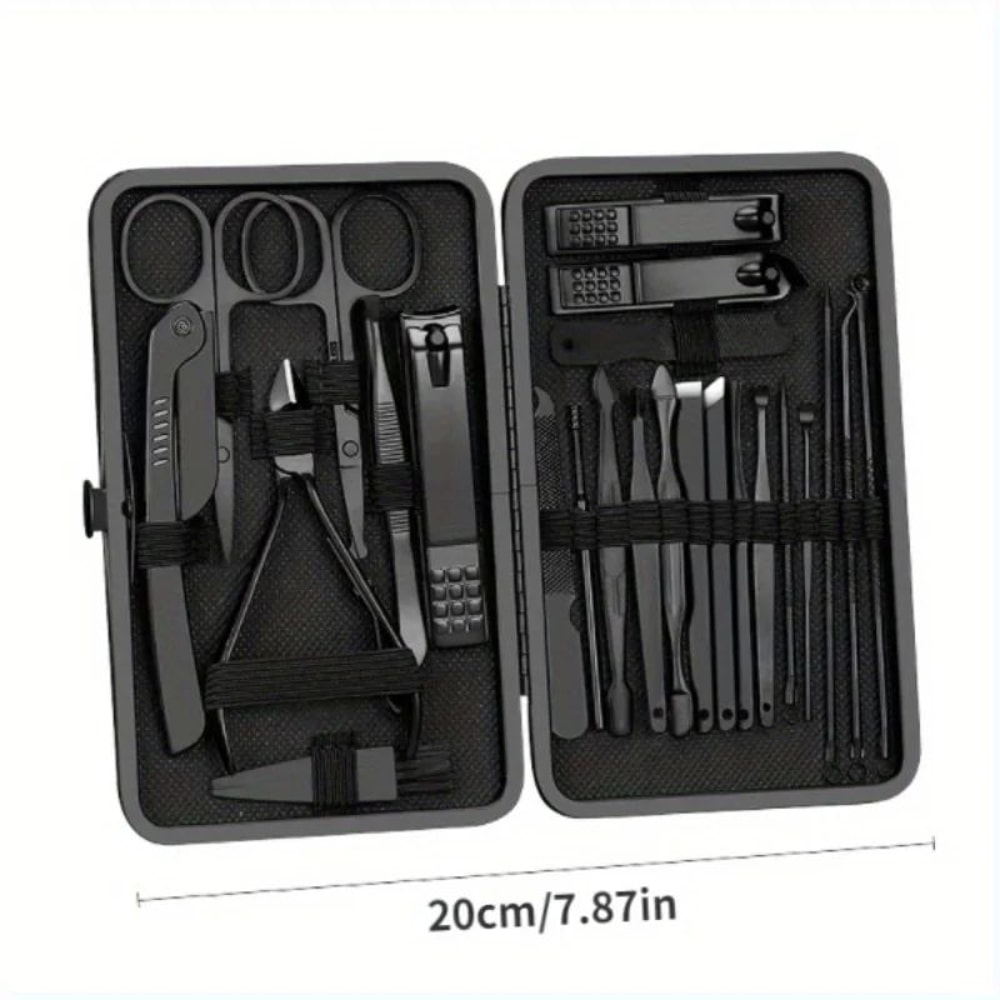 Professional Precision Manicure Pedicure Grooming Kit 24Piece Nail Care Set With Travel Case 1