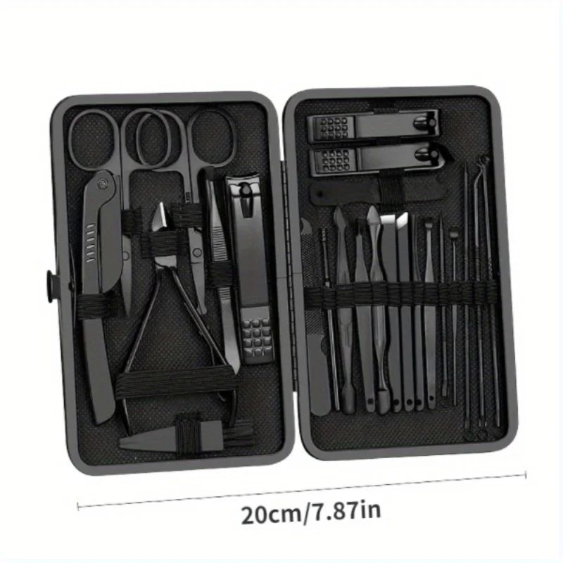 Professional Precision Manicure Pedicure Grooming Kit 24Piece Nail Care Set With Travel Case 1