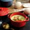 Mini Ceramic Baking Bowl With Lid Double Handles MicrowaveSafe Steamed Egg Soup Bowl 1