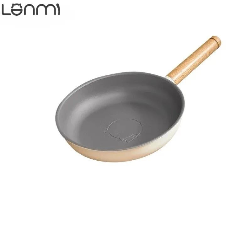 LANMI 24cm Ceramic Titanium Nonstick Frying Pan LowSmoke FlatBottom Skillet For Eggs Steak 5