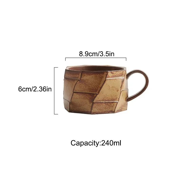 Vintage 240ml Handmade Ceramic Mug Japanese Style Coffee Cup For Latte Tea And Milk Tea 5