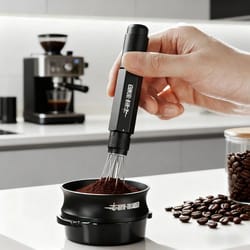 adjustable magnetic wdt espresso distributor with needle stirrer stand