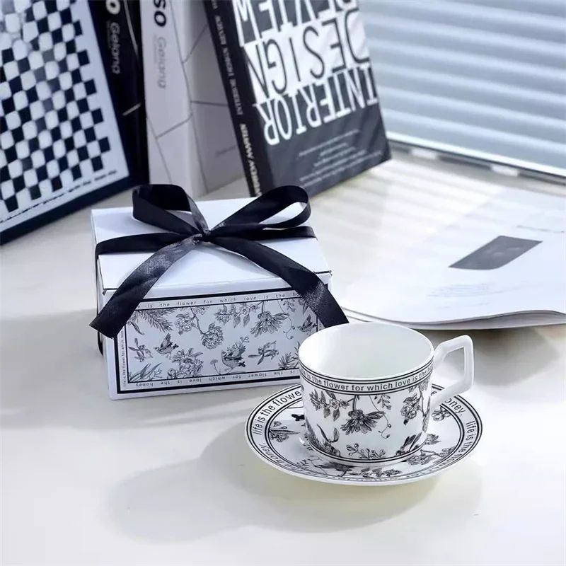 Vintage Floral Bird Ceramic Tea Cup Saucer Set 200 Ml With Dessert Tray Elegant Vintage Tea Cup S 2