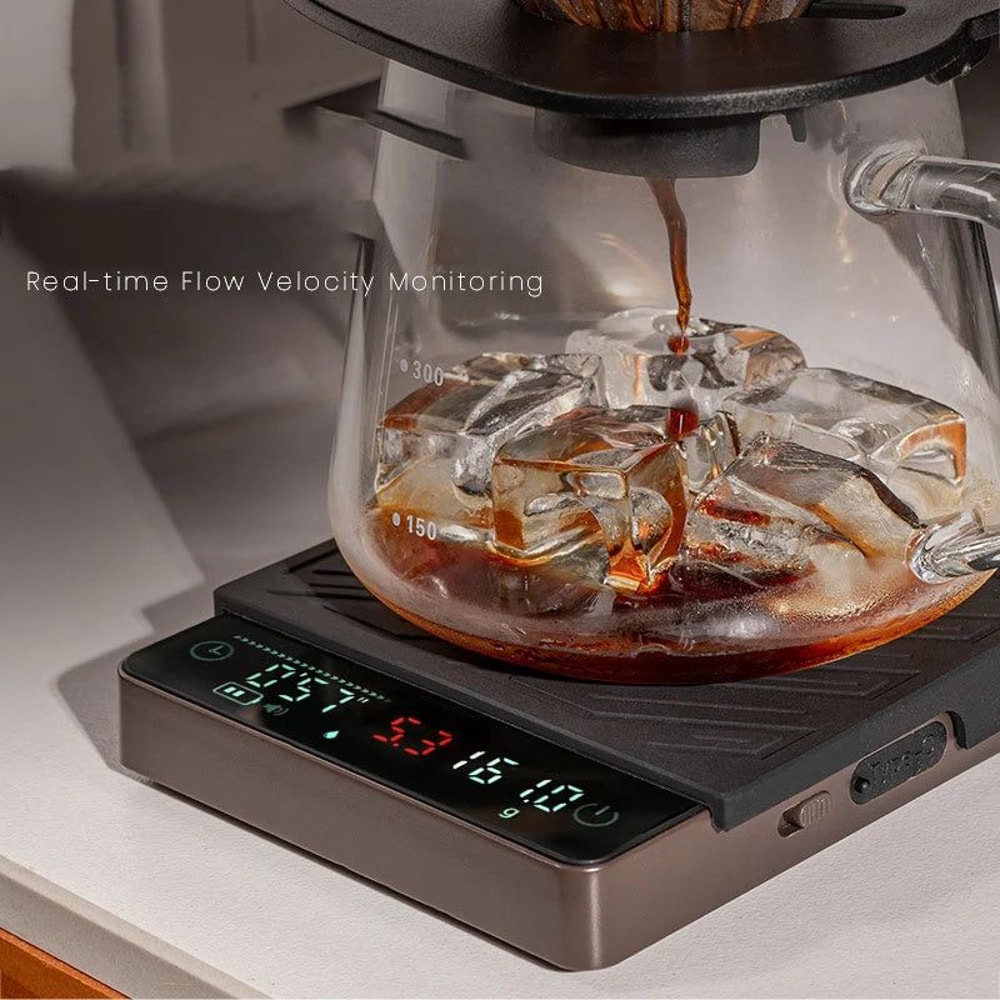 Smart PourOver Coffee Scale With Flow Rate Monitoring Rechargeable Precision 4