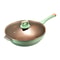 Giyoca TitaniumGold Nonstick Wok Pan With Composite Bottom Glass Lid Premium Everyday Frying Skil 5