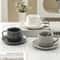 European Style Ceramic Coffee Cup Saucer Set 230ml With Spoon Elegant Solid Color Tea Milk Mug 0