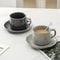 European Style Ceramic Coffee Cup Saucer Set 230ml With Spoon Elegant Solid Color Tea Milk Mug 1
