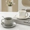 European Style Ceramic Coffee Cup Saucer Set 230ml With Spoon Elegant Solid Color Tea Milk Mug 2