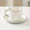 European Style Ceramic Coffee Cup Saucer Set 230ml With Spoon Elegant Solid Color Tea Milk Mug 6