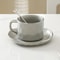 European Style Ceramic Coffee Cup Saucer Set 230ml With Spoon Elegant Solid Color Tea Milk Mug 7